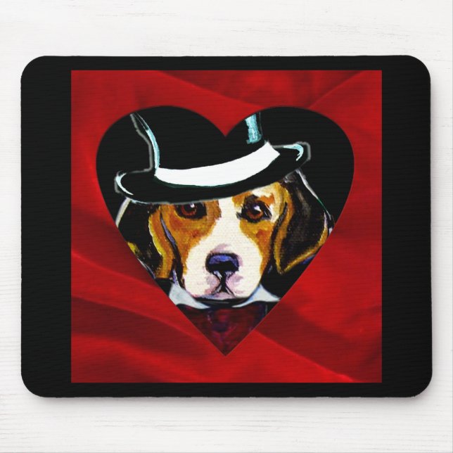 Beagle Valentine Gifts Mouse Pad (Front)