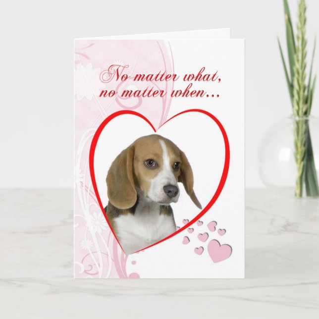 Beagle Valentine Holiday Card (Front)