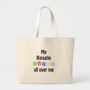 Beagle Walks Design Large Tote Bag