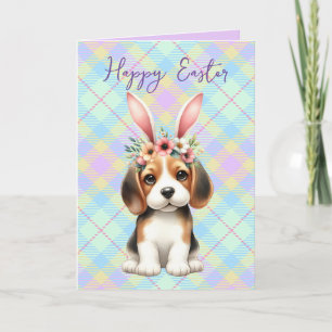 Beagle Watercolor Easter card