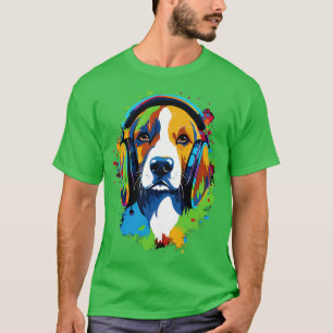 Beagle wearing headphones T-Shirt