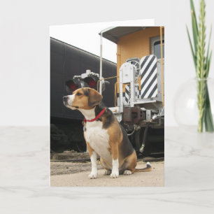 Beagle Welcome Home Greeting Card - Train Depot