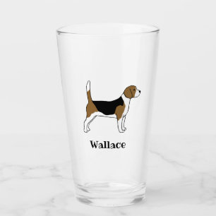 Beagle with Custom Text Dog Lover Personalised Glass