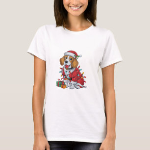 Beagle Xmas Lighting Santa Beagle Dog Christmas T-Shirt