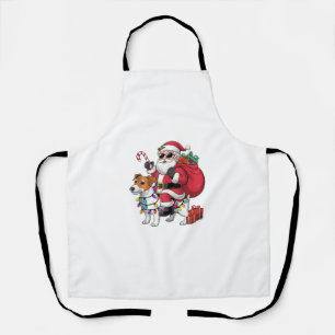 Beagle Xmas Lighting Santa Riding Beagle Dog Chris Apron