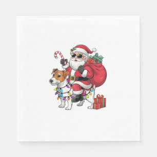 Beagle Xmas Lighting Santa Riding Beagle Dog Chris Napkin