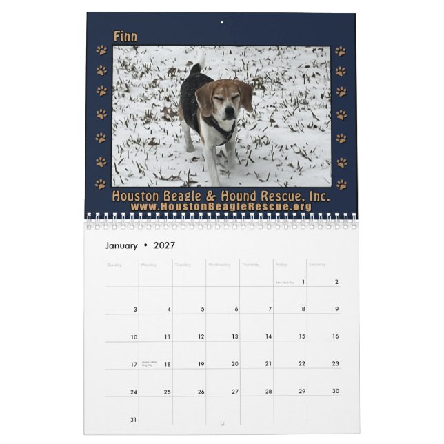 Beagles and Buddies 2026 Calendar (Jan 2027)