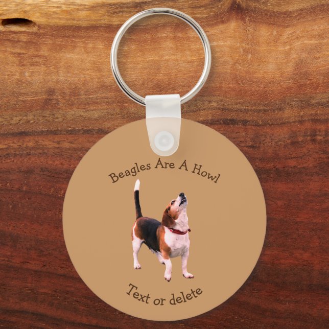 Beagles Are A Howl Cute Dog Personalised Key Ring (Front)