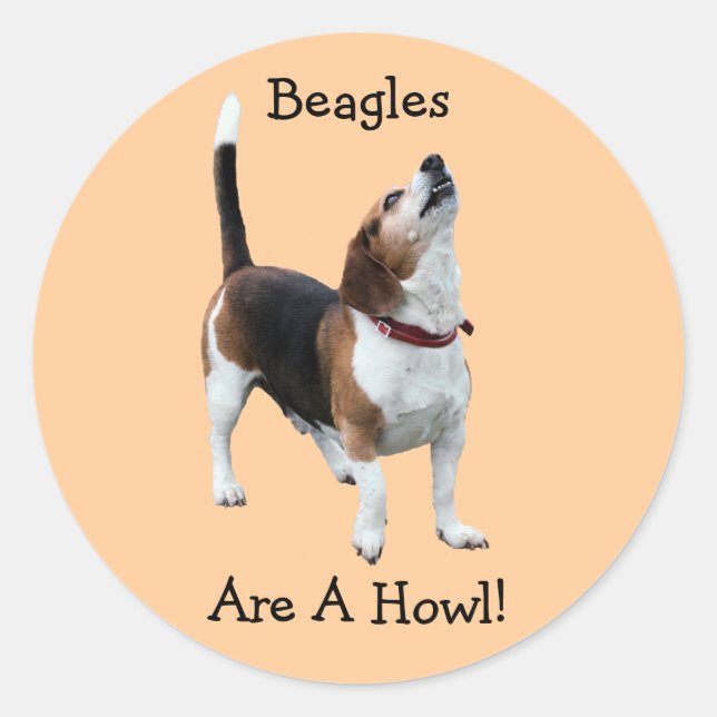 Beagles Are A Howl Funny Dog Sticker (Front)