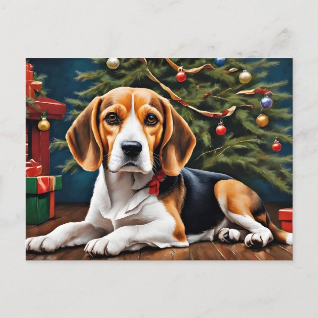Beagle's Christmas Holiday Postcard (Front)