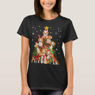 Beagles Christmas Tree Lights Funny Dog Xmas Gift T-Shirt