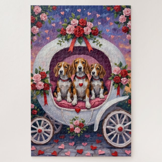 Beagles Dog Valentine's Day  Jigsaw Puzzle (Vertical)