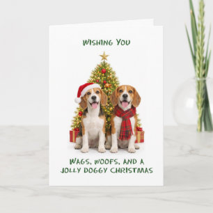 Beagles Dogs Christmas Holiday Card