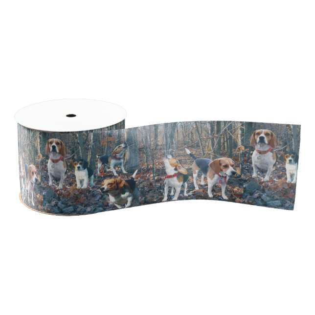 Beagles in the Woods Beagle Ribbon Grosgrain Ribbon (Spool)