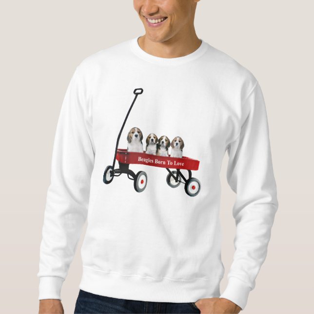 Beagles In Wagon Unisex Sweatshirt (Front)