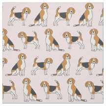 Beagles on Pink Fabric