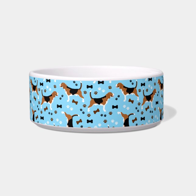 Beagles Paw Print Beagle Dog Pattern Bowl (Front)