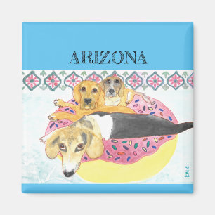 Beagles Pool Party Magnet