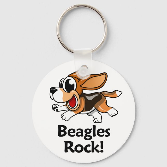 Beagles Rock! Key Ring (Front)