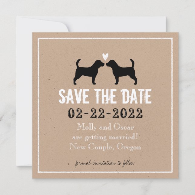 Beagles Wedding Save the Date Invitation (Front)