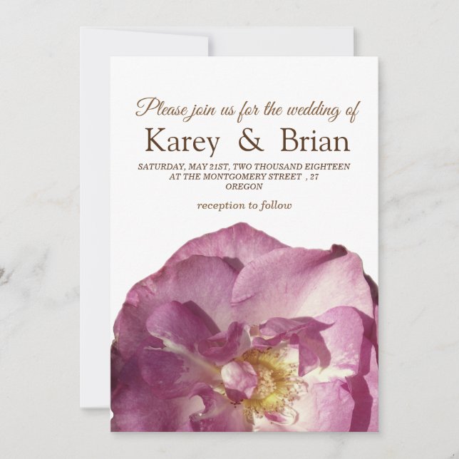 Beaitiful Rose Photo Wedding Card (Front)