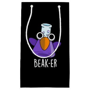 Beak-er Funny Chemistry Pun Dark BG Small Gift Bag