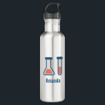 Beaker & Test Tube Science Themed 710 Ml Water Bottle<br><div class="desc">Water bottle with a cute drawing of a test tube and beaker. Perfect for science types.</div>