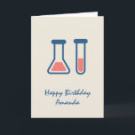 Beaker & Test Tube Science Themed Birthday Card<br><div class="desc">Greeting card with a cute drawing of a test tube and beaker. Perfect for science lovers.</div>