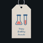 Beaker & Test Tube Science Themed Birthday Gift Tags<br><div class="desc">Gift tags with a cute drawing of a test tube and beaker. Perfect for science lovers.</div>