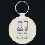 Beaker & Test Tube Science Themed Birthday Key Ring<br><div class="desc">A birthday favour key chain for a science themed party.  A cute drawing of a test tube and beaker. Perfect for science types.</div>