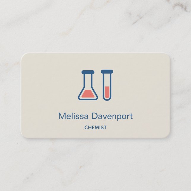 Beaker & Test Tube Science Themed Business Card (Front)