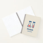 Beaker & Test Tube Science Themed Notebook<br><div class="desc">A personalised spiral notebook with a cute drawing of a test tube and beaker. Perfect for science types.</div>