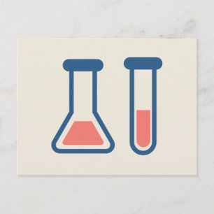 Beaker & Test Tube Science Themed Postcard