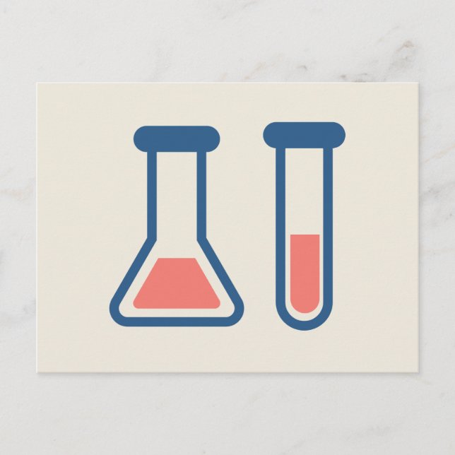 Beaker & Test Tube Science Themed Postcard (Front)