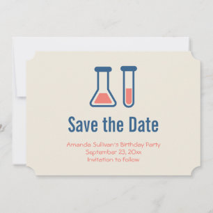 Beaker & Test Tube Science Themed Save The Date