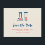 Beaker & Test Tube Science Themed Save the Date Invitation Postcard<br><div class="desc">Save the date postcard with a cute drawing of a test tube and beaker. Perfect for science themed events.</div>