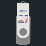 Beaker & Test Tube Science Themed USB Flash Drive<br><div class="desc">USB drive with a cute drawing of a test tube and beaker. Perfect for science types.</div>