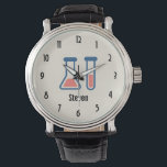 Beaker & Test Tube Science Themed Watch<br><div class="desc">A watch with a cute drawing of a test tube and beaker. Perfect for science types.</div>