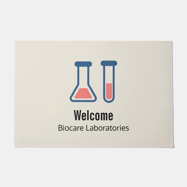 Beaker & Test Tube Science Themed Welcome Doormat (Front)