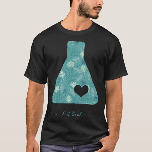 Beaker with heart medical lab tech love lab week T-Shirt (Front)
