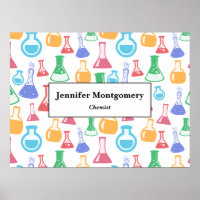 Beakers and Flasks Fun Science Pattern Business