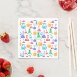 Beakers and Flasks Fun Science Pattern Napkin<br><div class="desc">Paper napkins with a fun and colourful pattern. Research scientist vibe with beakers and flasks of different shapes and sizes in bright happy colours.</div>