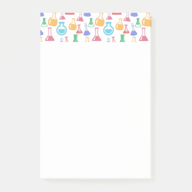 Beakers and Flasks Fun Science Pattern Post-it Notes (Front)