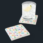 Beakers and Flasks Fun Science Pattern Stone Coaster<br><div class="desc">A stone coaster with a fun and colourful pattern. Research scientist vibe with beakers and flasks of different shapes and sizes in bright happy colours.</div>