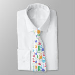 Beakers and Flasks Fun Science Pattern Tie<br><div class="desc">Tie with a fun and colourful pattern. Research scientist vibe with beakers and flasks of different shapes and sizes in bright happy colours.</div>