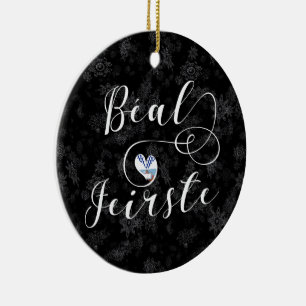 Béal Feirste Flag Heart, Belfast Ceramic Tree Decoration