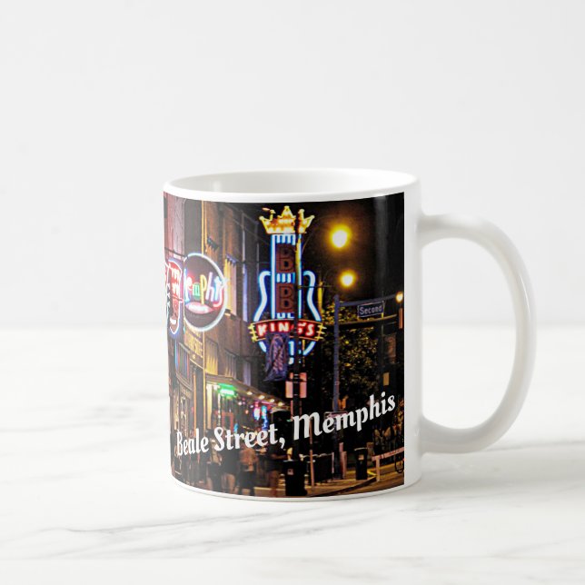 Beale Street, Memphis, Tennesee night scene Coffee Mug (Right)