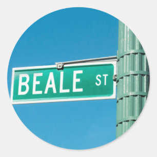 Beale Street sign Classic Round Sticker
