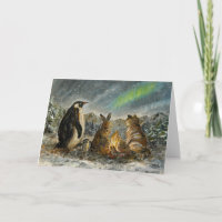 Beam Lingering Whimsical Aurora Animals Painting