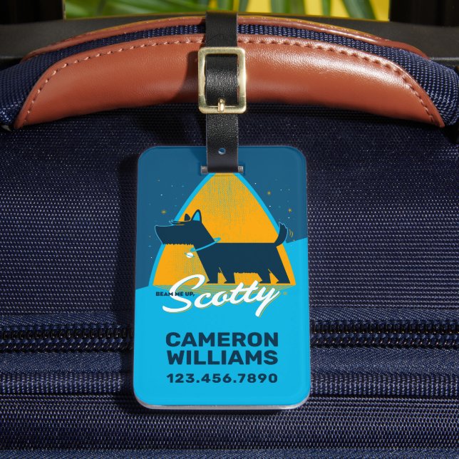 Beam Me Up Scotty Luggage Tag (Front Insitu 2)